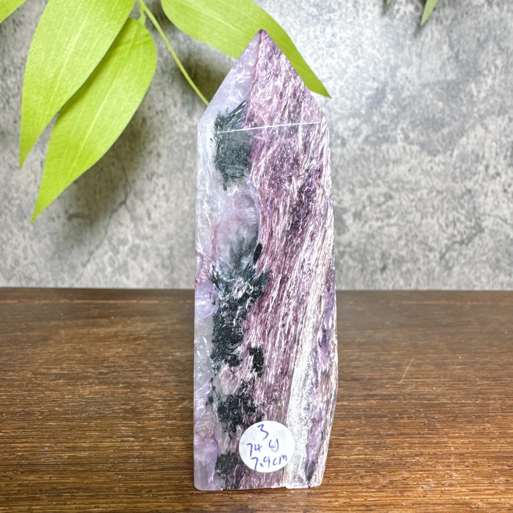 Unique Natural Purple Charoite Towers with Green Tourmaline & Mica Healing Crystals Reiki Home Decor Gift - Mix  Gemstone Towers