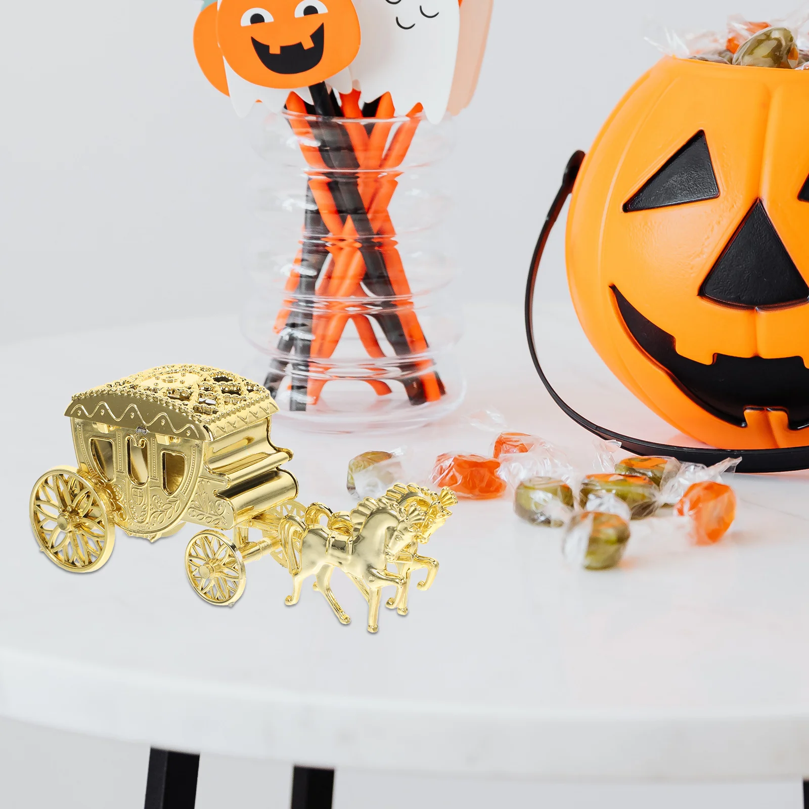 

2pcs Cart Modeling Candy Box Plastic Treats Storage Case For Wedding Party Favor Gift Holder Halloween Decor Candy Packaging Box