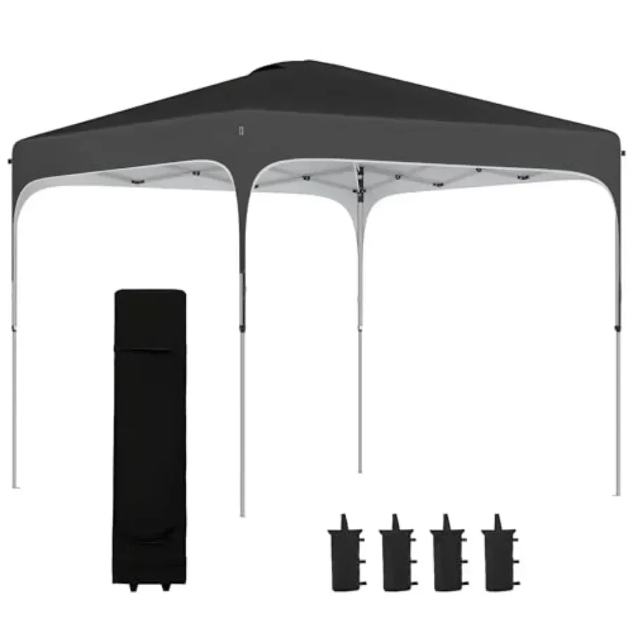 Pop Up  Tent with Wheeled Carry Bag and 4 Sand Bags  Sun Shelter Tents for Parties Height Adjustable for Outdoor Garden Patio
