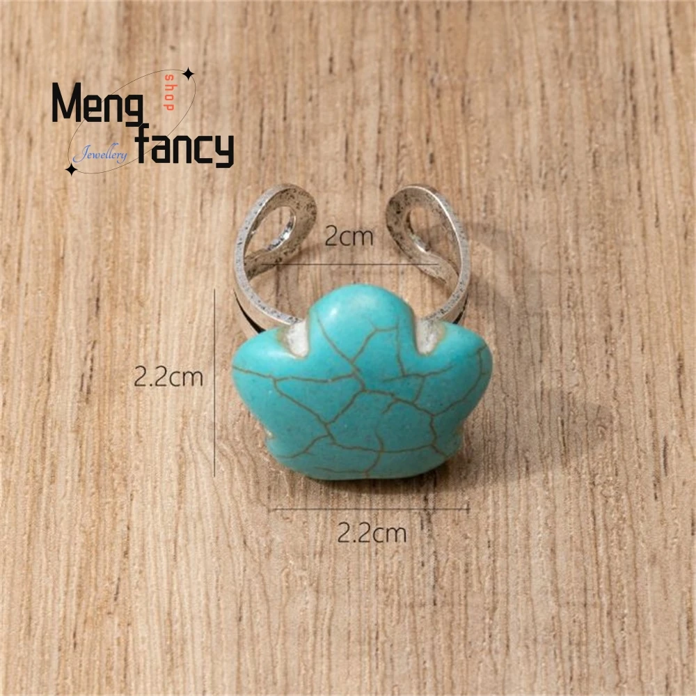 

Bohemian Retro And Individual Turquoise Plum Blossom Ring, Fashionable Women's Jewelry Ring Accessories Best Selling Exquisite