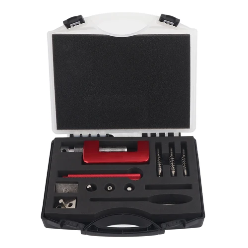 Imagen 1 del producto Juego de Herramientas de remachado para motocicleta, cortador de cadena Universal de 12 piezas con caja de almacenamiento para ATV Dirt Bike