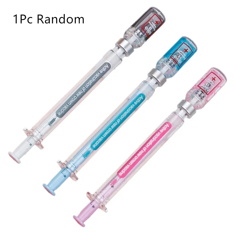 Random 1 Syringe Pens Creative-Fun Pen Novelty Medical Ballpoint Pens Gift For Nurses,Nurse Doctor Pretend Play Party Supplies