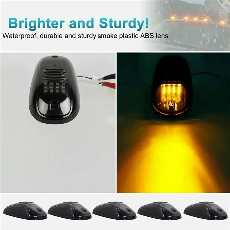 Lampu penanda lari atap kabin mobil untuk Ford F150 Dodge Beast Toyota Tundra Chevrolet GMC Pickup SUV Off Road Amber putih