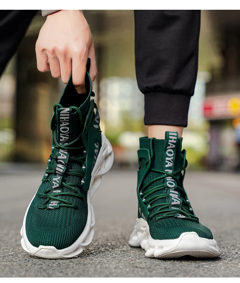 Herren-Freizeitschuhe, modische Laufschuhe, rutschfeste Offroad-Schuhe, Rennschuhe, atmungsaktive, dämpfende Sneakers, Mesh-Trainer für Paare – Detail 3