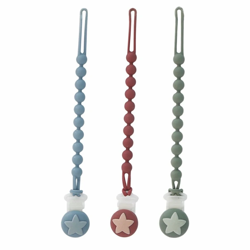 1 Piece of Baby Teether Anti-Drop Chain Baby Pacifier Chain Children's Pacifier Silicone Anti-Drop Strap