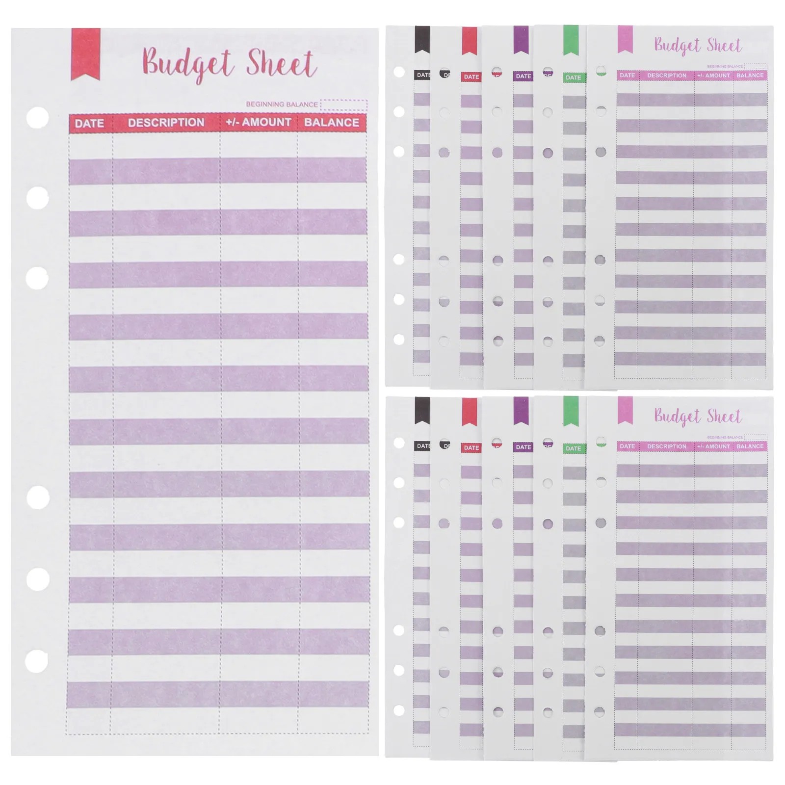 36Sheets Budget Binder Replacement Envelope Punch Hole Budget Sheets Cash Expense Tracker Daily Planner Office Necessities