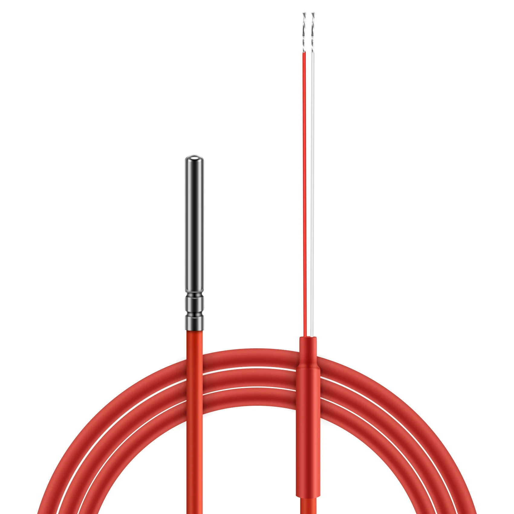 RUAI 2 Wire PT1000 Temperature Sensor Thermistor Silicone Gel Coated 1.5Meters Probe 45mm x 5mm -50-180 Centigrade RTDs