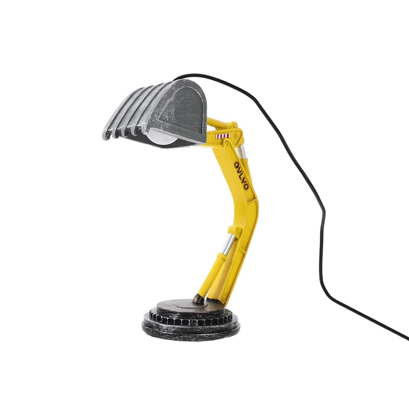 

T99C-Excavator Table Lamp Construction Decor Boy LED Christmas Light Lights Toddler Office Valentine's Gift Lamp For Bedroom
