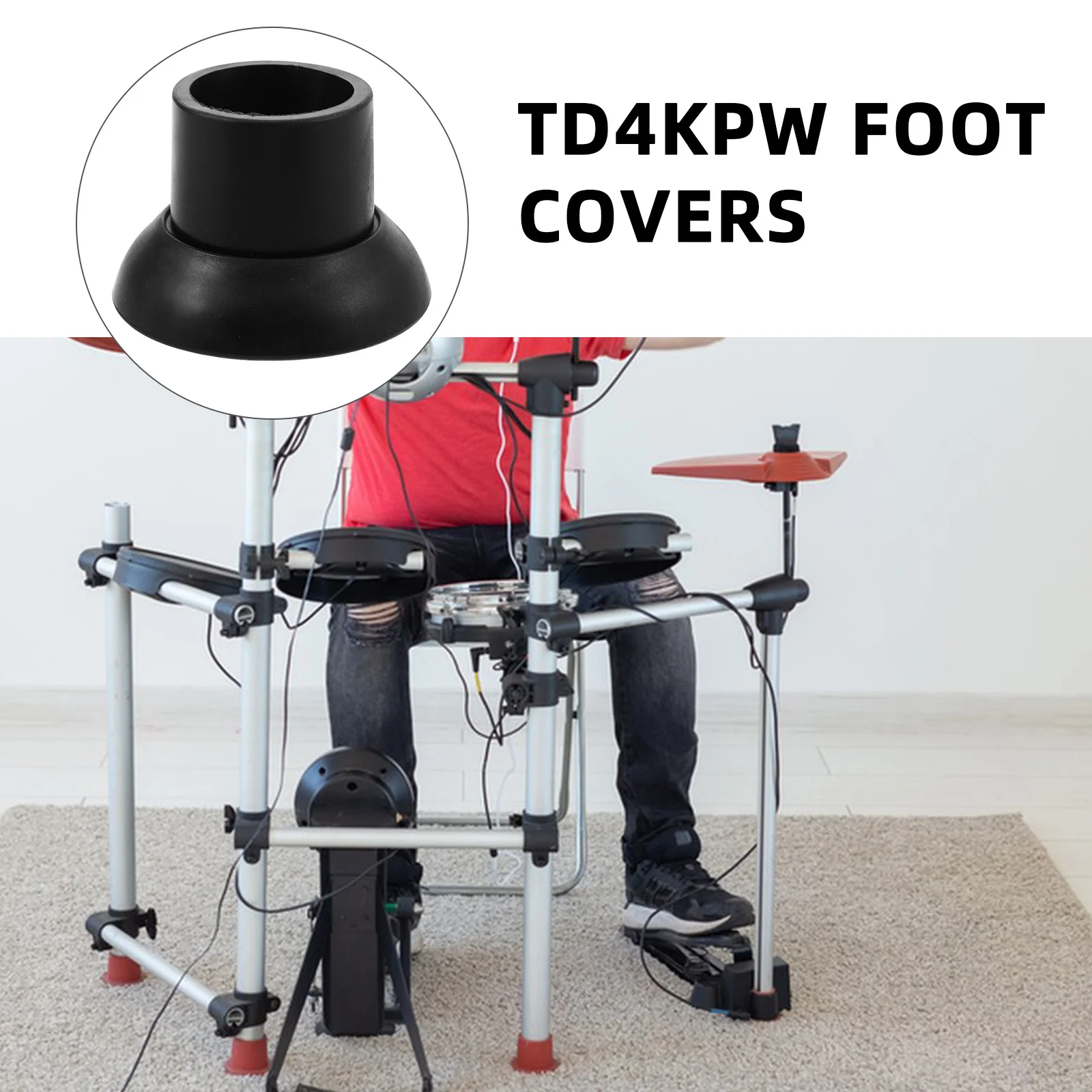 

Electronic Drum Kit Accessories Plastic Anti-Slip Bass Drum Leg Stand Foot Protectors Floor Protectors for Studio Practice