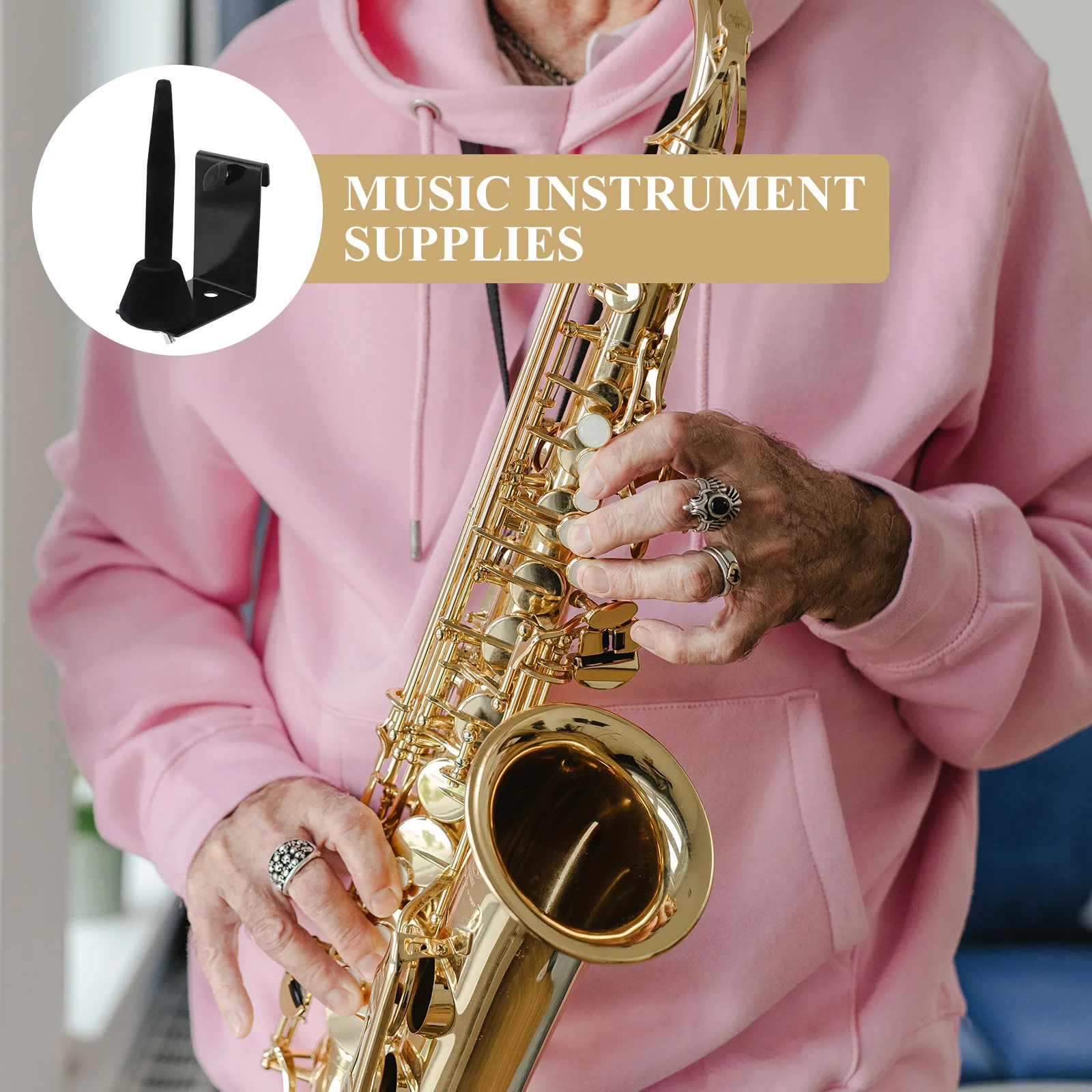 

Sturdy Flute Saxophone Wall Hanger Durable Iron Plastic Holder For Alto Tenor Sax Storage Stand Music Instrument Bracket Home