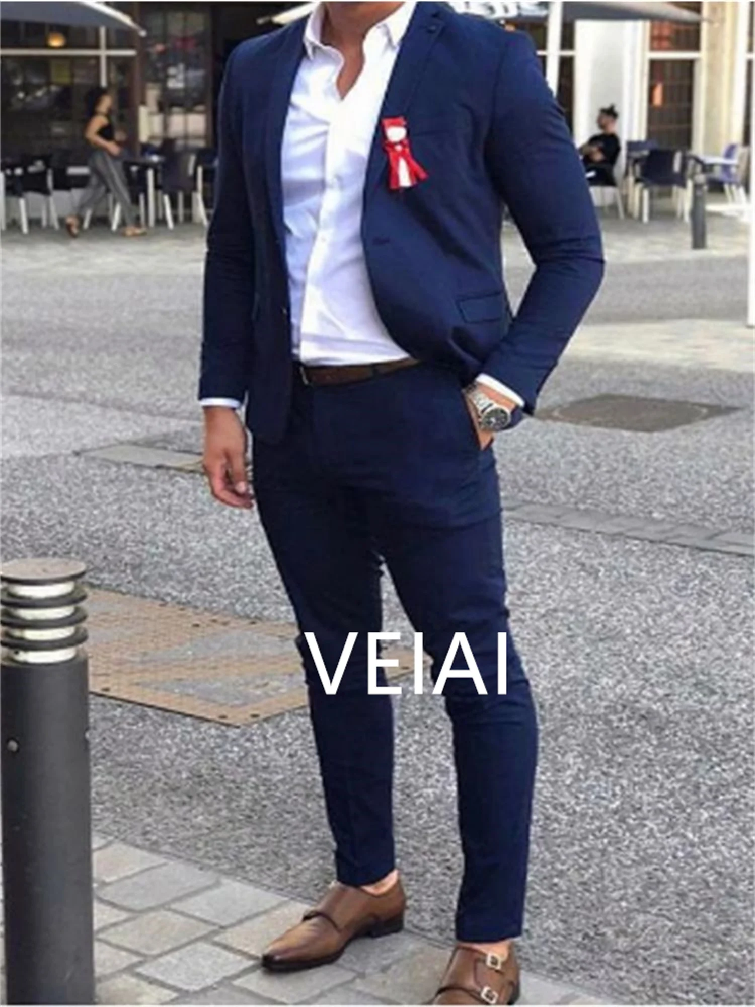 تخصيص 2 قطع الأخضر الرجال الدعاوى القطن العريس البدلات الرسمية التلبيب معطف رسمي الحديث + بانت مخصص بدلة الحفلات رخيصة