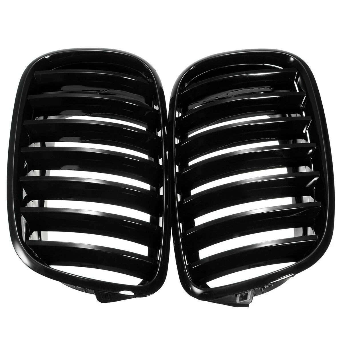 

L37A-1 Pair Glossy Black Front Hood Kidney Grille Grill For-BMW X5 X6 E70 E71 2007-2013 51137157687 51137157688