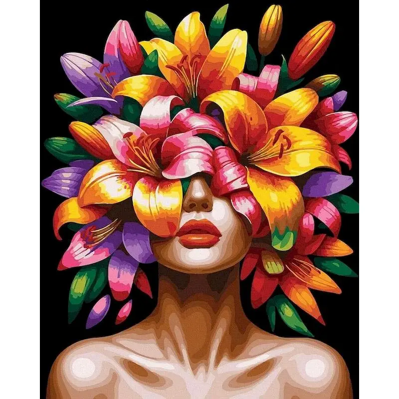 

SDOYUNO Abstract Painting By Numbers Lily Flower Head Woman Drawing By Numbers Handicraft Easy Paint Unique Gift Drawing Kit Diy