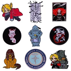 Japanese Animation Fullmetal Alchemist Enamel Pins Cartoon Anime Metal Brooches Badge Backpack Decoration Accessory Gifts