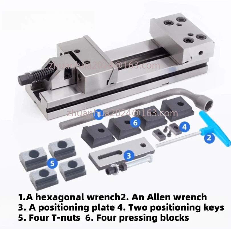 

6 Inch High Precision Manual Flat Vice - GT125 Tool Maker Vise for CNC Grinding & Milling Machines