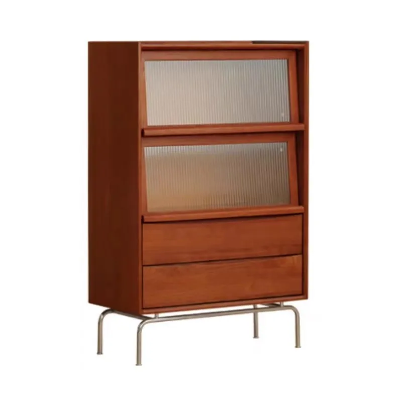 

Solid wood retro four-chest cabinet, bedroom, bedside storage cabinet, Japanese-style living room sofa, medieval side cabinet,