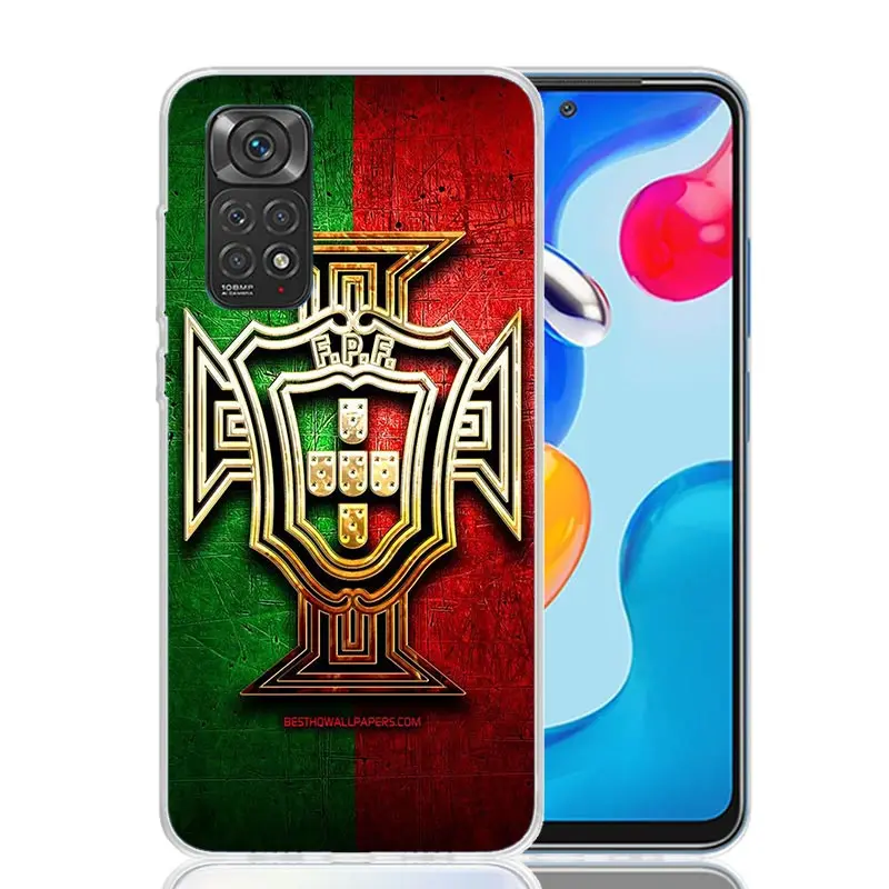 Portugal Flag Portuguese Phone Case For Xiaomi Redmi Note 13 12S 12 11S 11T 11E Pro Plus 10S 10 9S 9 8T 8 7 Art Customized Coque