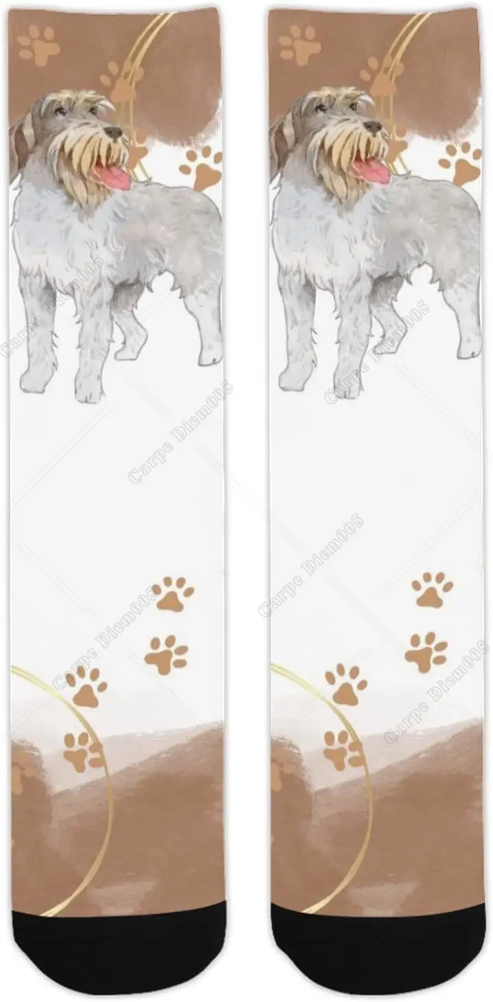 Men's Socks with Wirehaired Pointing Griffon Dog Pattern on Them Unisex Adult Cool Novelty Design for Work Gym Fitness Sports