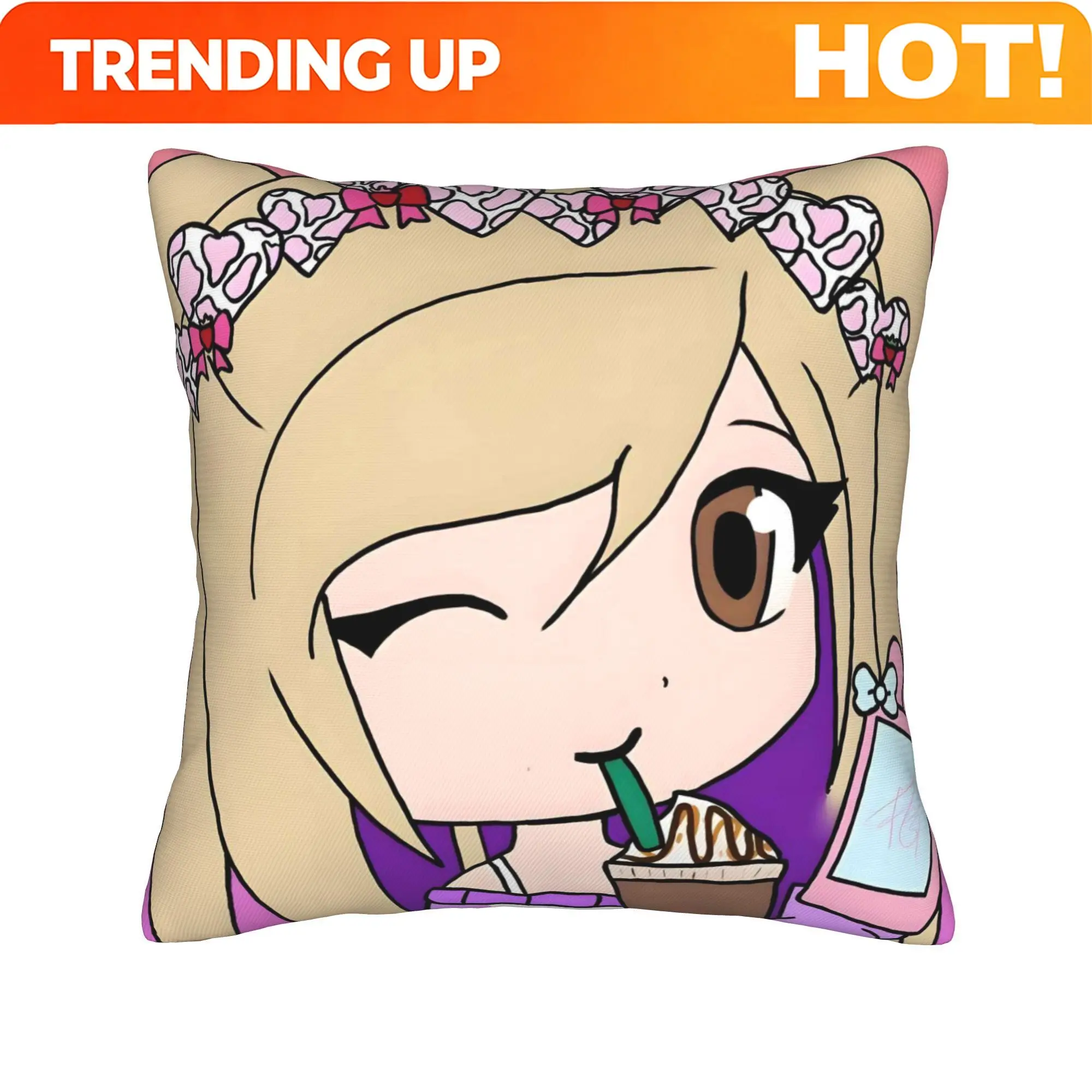 Customize 1pc Double-Sided 2D Flat Print, Lina Vallejo's Vibrant Print Single-Sided Pillowcase, Infuses New Ideas into Sofas and