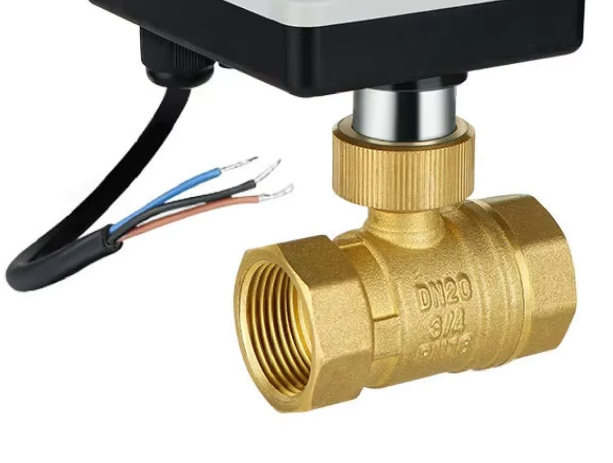 Manual integrated electric ball valve AC220V DC12-24V three-wire two-control two-wire one-control electric two-way valve