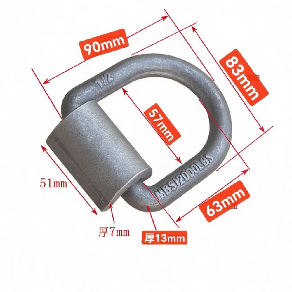Strong Drop Forged Welding D Ring Tie Down Point For Truck Bed Cargo Fixation Metal Hardware Equipment Anchor Ring