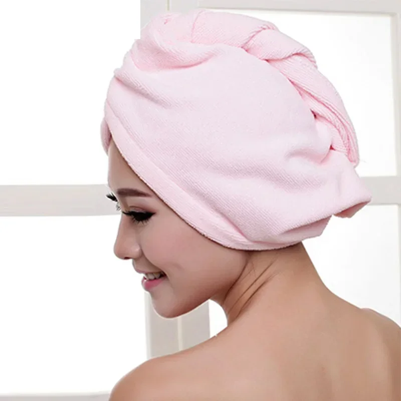 Microfibre After Shower Hair Drying Wrap Womens Girls Ladys Towel Quick Dry Hat Cap Bathing Wiping Hair Turban Bath Thick Towels