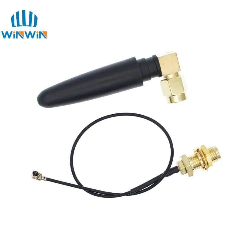 wifi antenna GSM/2.4G 2dBi Bent Bluetooth antenna SMA to IPEX internal needle glue stick antenna