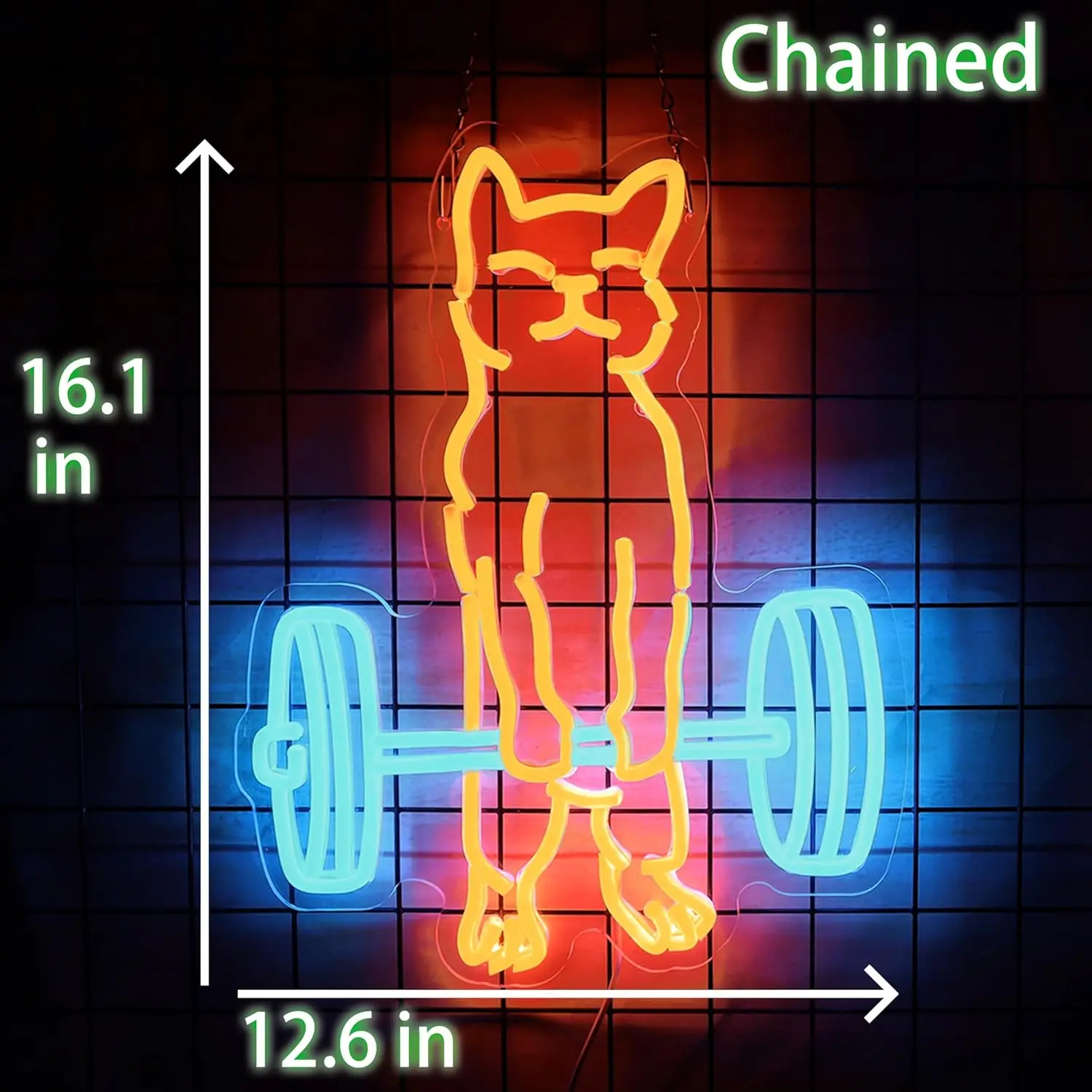 Cat Do Gym Neon Sign USB Dimmable LED Neon Light Sign for Drink Bar Man Cave Bedroom Hotel Shop Garage GameRoom Party Wall Decor