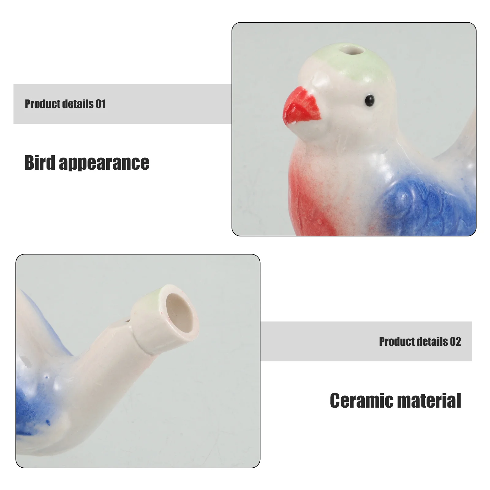 Sifflets d'urgence de sécurité pour appel d'oiseaux en céramique, 4 pièces, sifflets d'eau colorés portables pour enfants et adultes, Camping en plein air et randonnée