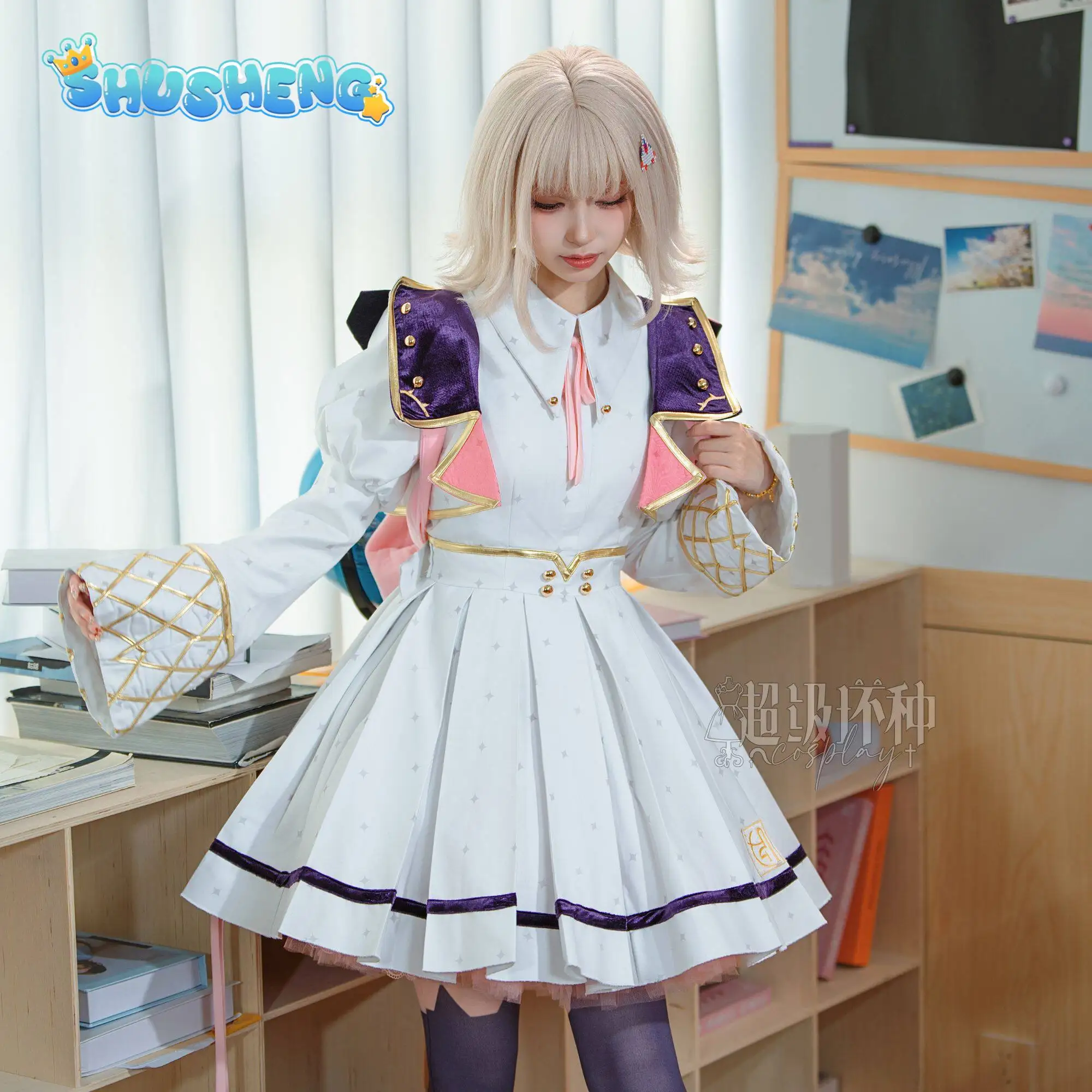 Nanami ChiaKi Anime Danganronpa Cosplay Costume Girl Sweet Lolita Dress Headwear Tie Coat Socks Halloween Party Full Set Suit view 2