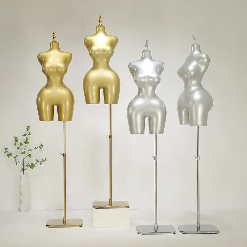for European American Large Size Model Props Women Clothing Half Body Store Window Gold High End Display Stand Mannequin