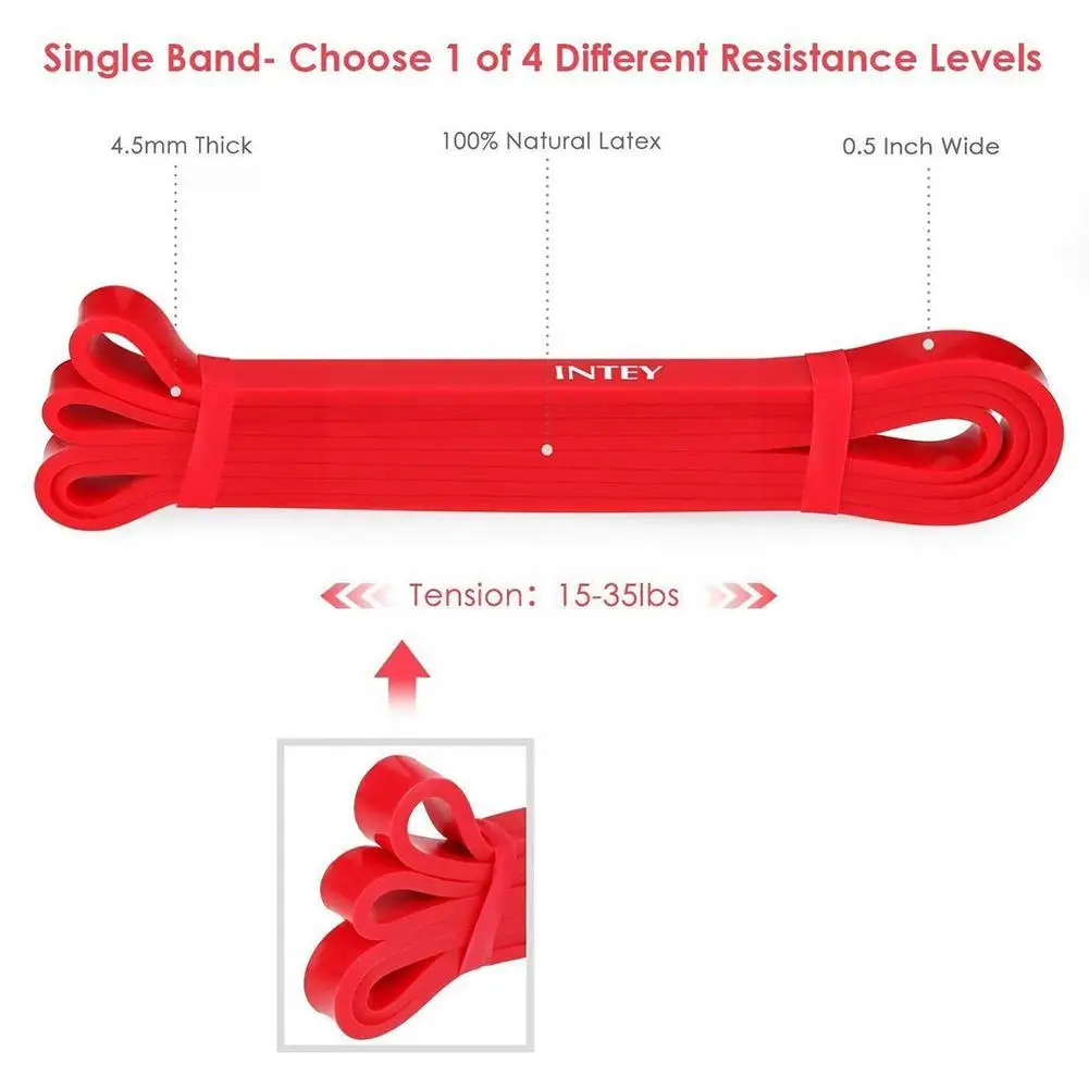 Bandas de resistencia para Fitness, expansor elástico de goma de 81 pulgadas, bandas deportivas rojas para Yoga, equipo de tensión para ejercicio,