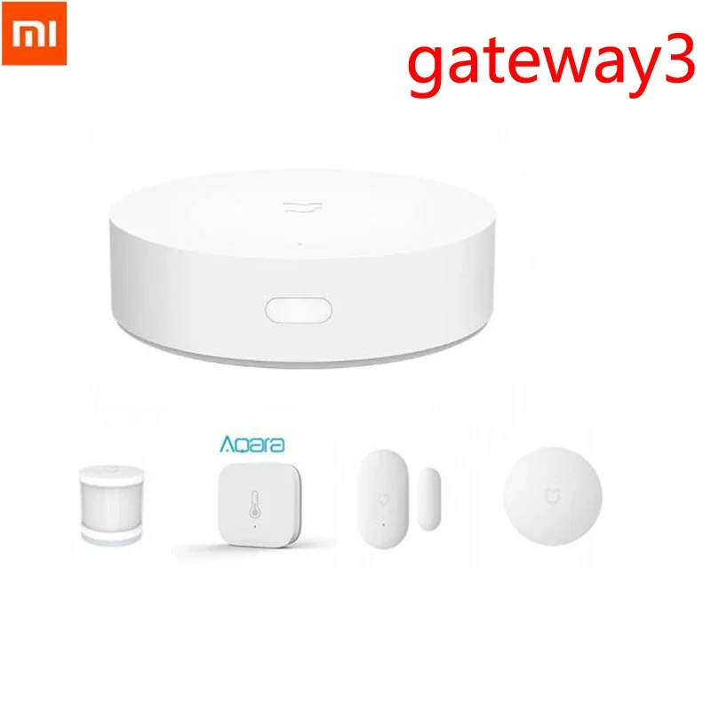 

Китайская версия Xiaomi Smart Home Kit Gateway 3: датчик присутствия человека, датчик для дверей и окон, датчик температуры и влажности, беспроводные выключатели