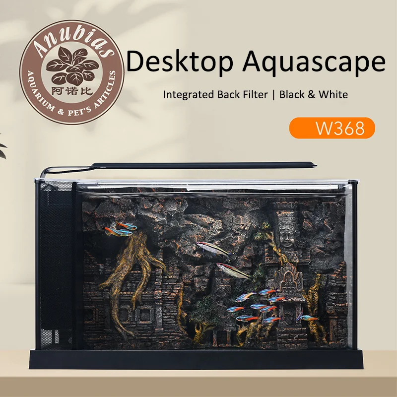 

Arnobi home landscaping Intelligent Ecological small glass desktop mini fish tank aquarium W368