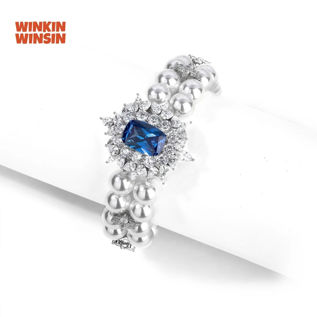 

WINKIN WINSIN Brand MST Luxury Lab Grown Gemstones Multi-layer Bangle Bracelet 925 Sterling Silver Bracelets Jewelry