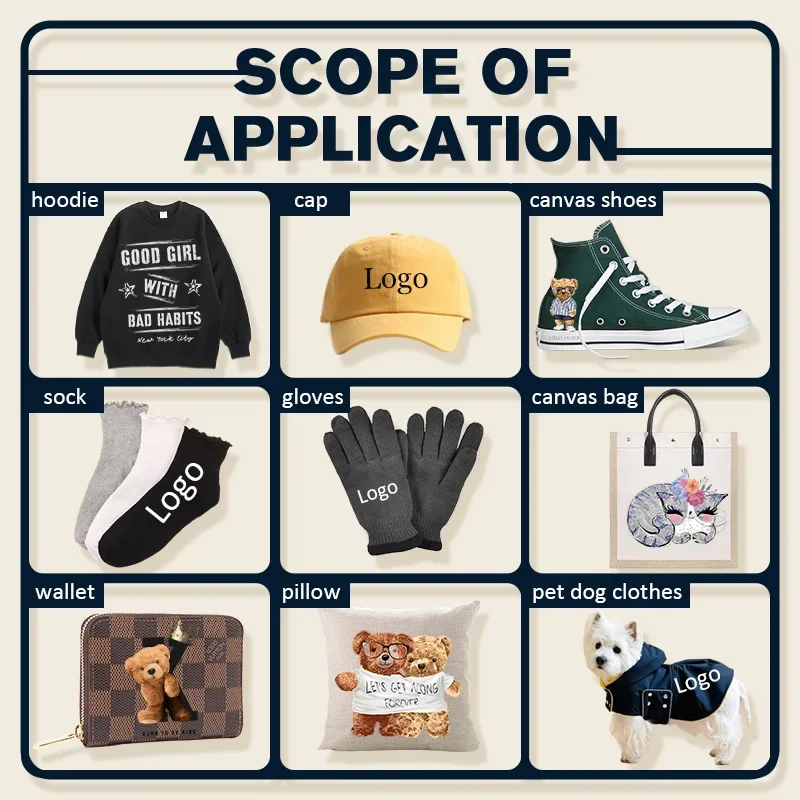 DIY Custom Vinyl heat Transfer Stickers Suitable For Clothing Bags Other Products DTF Stickers Custom Logo Photo Customization