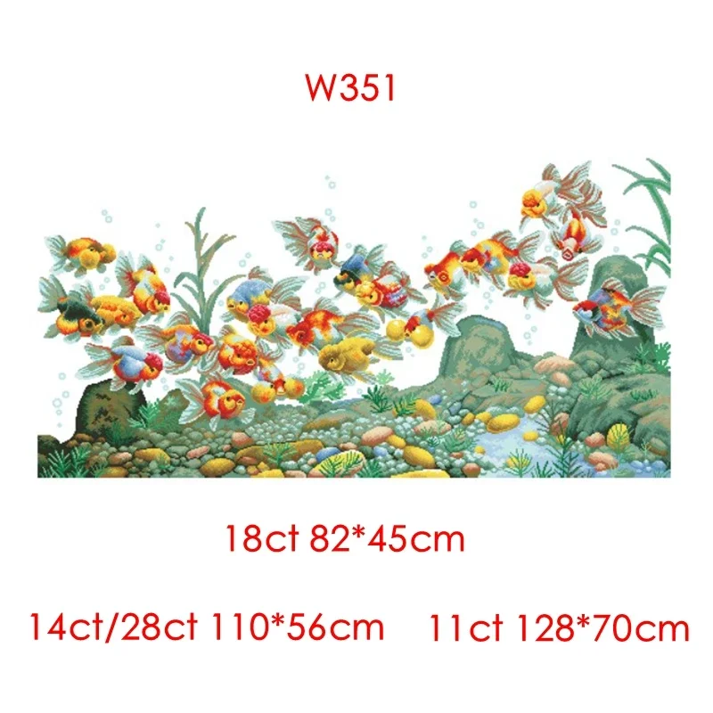 Cross stitch Kit Goldfish Chinese Style can be Customized Printed Cloth hand Embroidery Material Bag