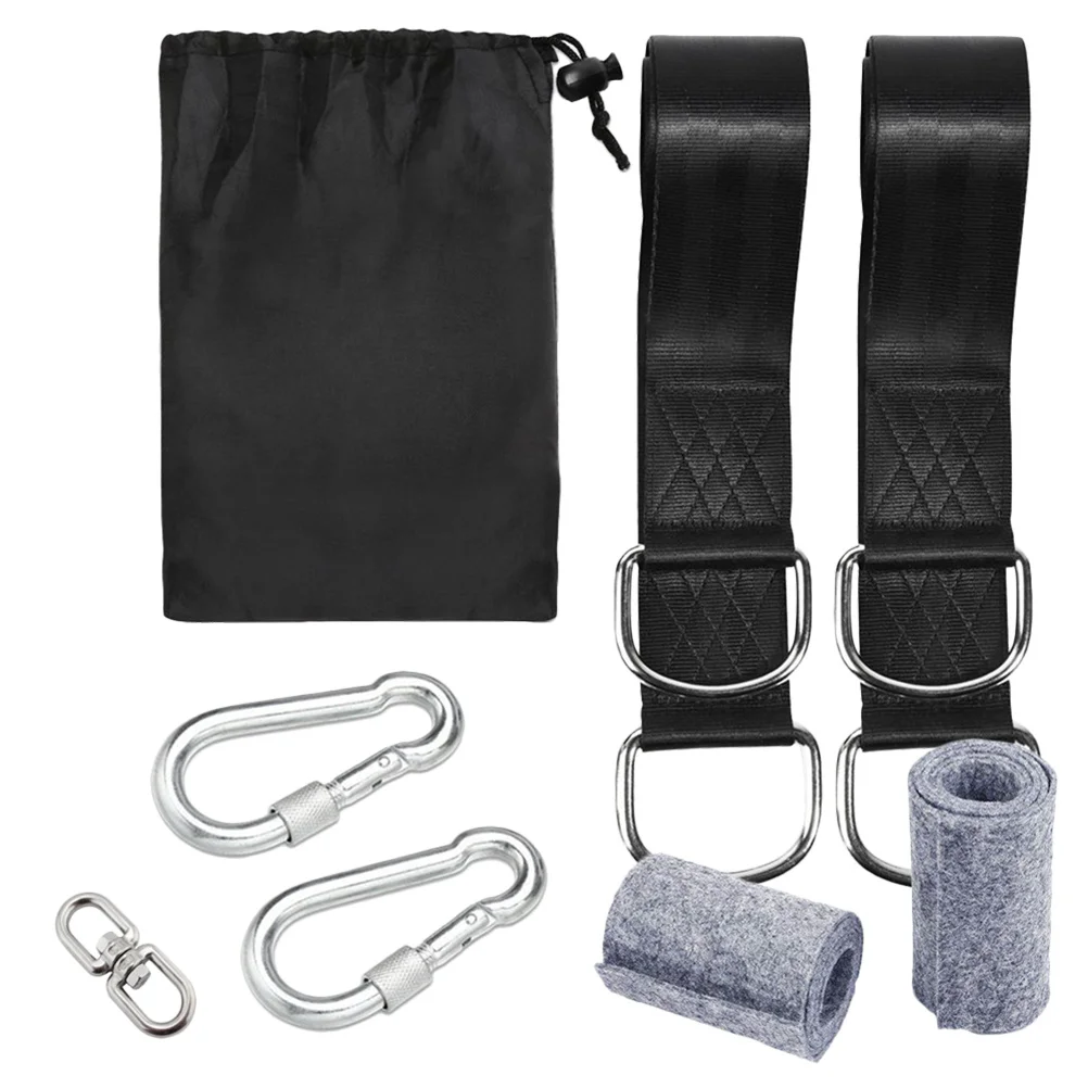

8Pcs Swing Straps High Density Nylon Tree Hanging Kit Heavy Duty Carabiners Adjustable Up to 1000kg Camping Hammock Accessories