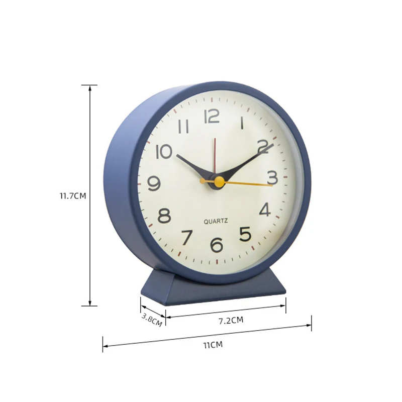 ساعة منبه مكتبية مضيئة بسيطة مع ضوء ليلي - ساعة كوارتز صامتة هدية للأطفال والكبار
