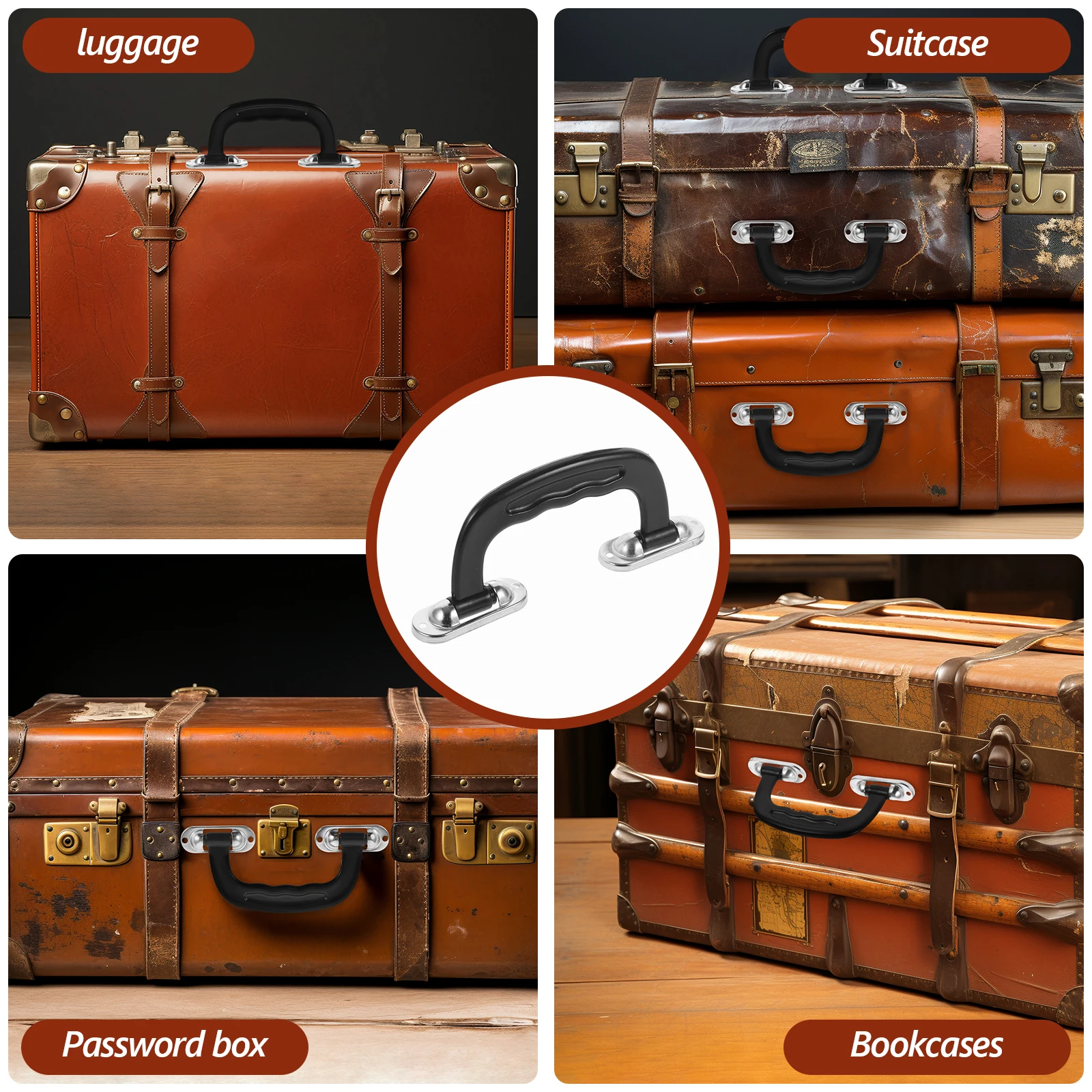 2pcs Suitcase Handle Replacement Plastic Luggage Case Grip Wear-Resistant Anti-Slip Light Weight Replacement Handle For