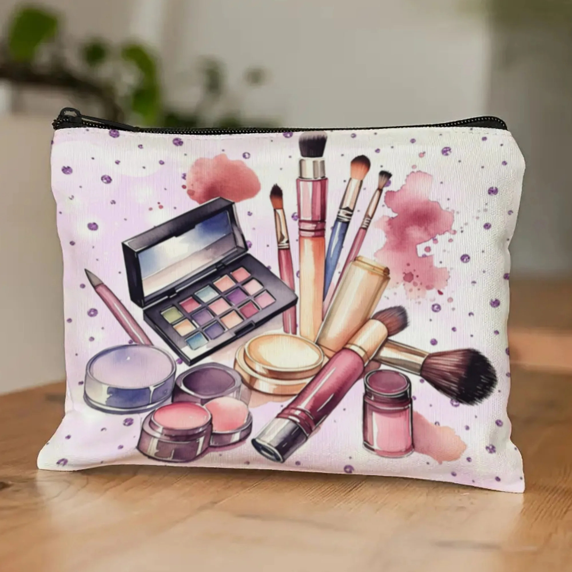 Exquisite Beauty Make-up-Tasche, tragbar, mit Reißverschluss, für Reisen, Make-up-Organizer, Aufbewahrungstasche, Stift, Pinsel, Lippenstift, Tasche für Mädchen, Geburtstagsüberraschung