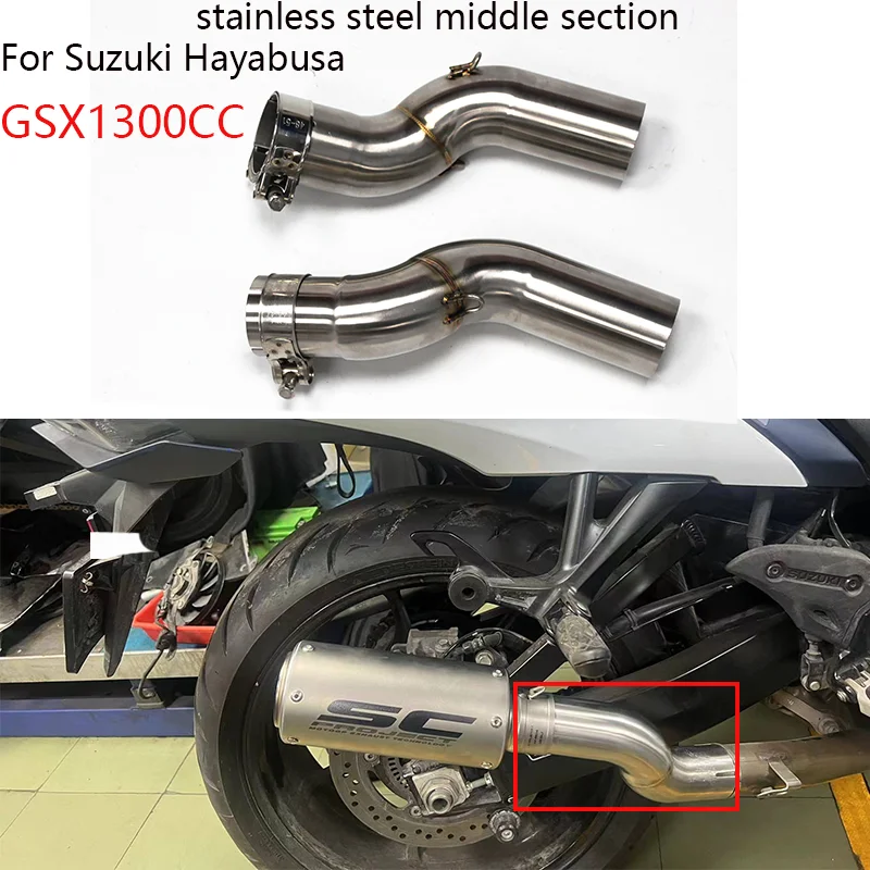 

Модифицированная выхлопная труба для мотоцикла 51 мм, подходит для Suzuki Hayabusa Gsx1300cc, из нержавеющей стали, средняя труба.