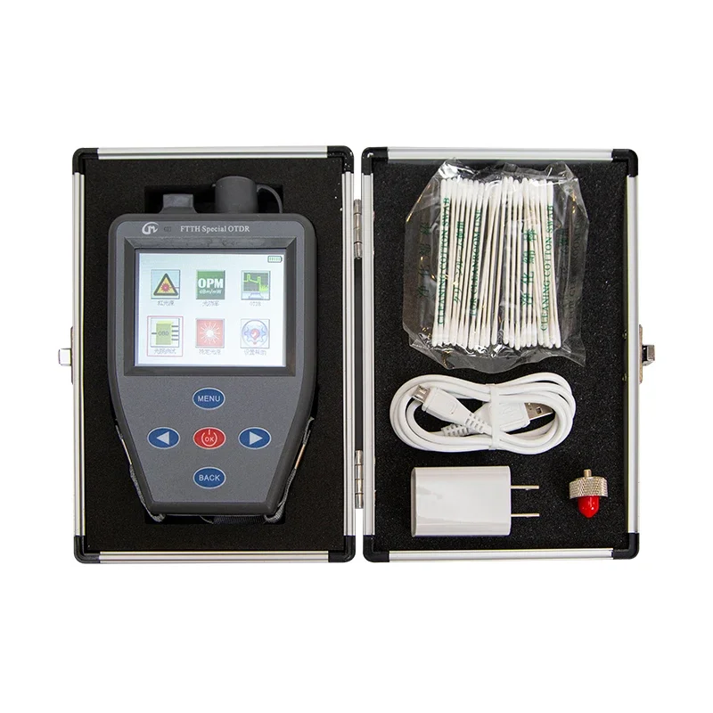 FTTH 1550nm OTDR Handheld Mini Active Fiber Tester with Optical Power Meter Stable Light Source VFL Multifunction Tester