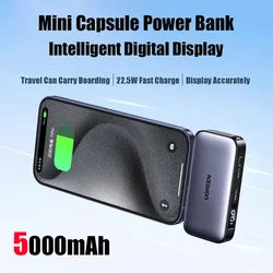 5000mAh UGREEN 2024 New Capsule Style Mobile Power Bank Supporting 22.5W Fast Charging With Type-C Interface And Bracket