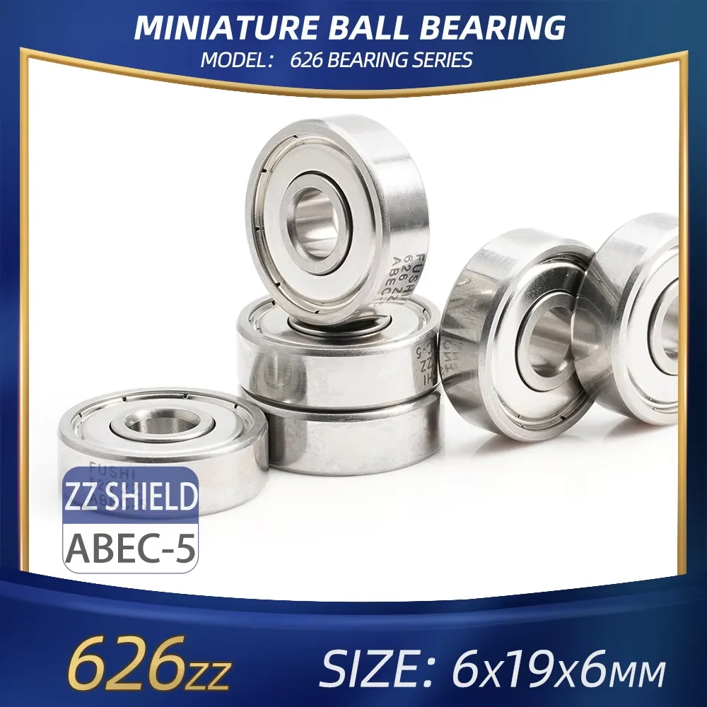 626ZZ Bearing ABEC-5 10PCS 6X19X6 mm Miniature 626Z Ball Bearings 626 ZZ EMQ Z3V3 Quality
