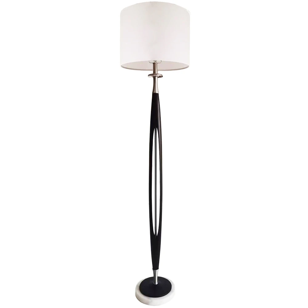 

Factory Wholesale White Fabric Shade Handmade Wooden Floor Lamp