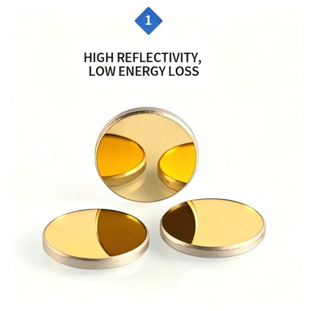 YONGLI 3Pcs Silicon Laser Reflective Mirrors for CO2 Laser Engraving Cutting Machine High Precision Optical Reflector Parts