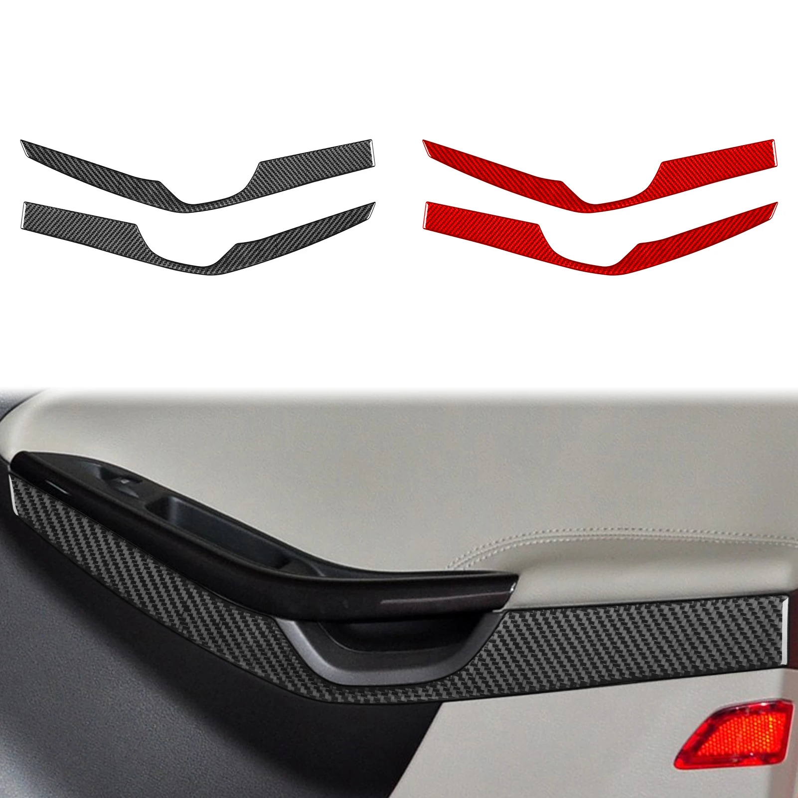 

For Ford Focus 2012—2018 Carbon Fiber Car Accessories Front Door Armrest Handle Panel Decorative Cover Trim Sticker Modification