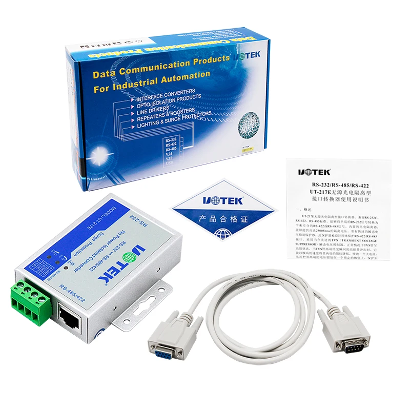 RS232 to RS485/422 Isolated Converter No Power RJ45 Converter  UT-217E Support All Operating System