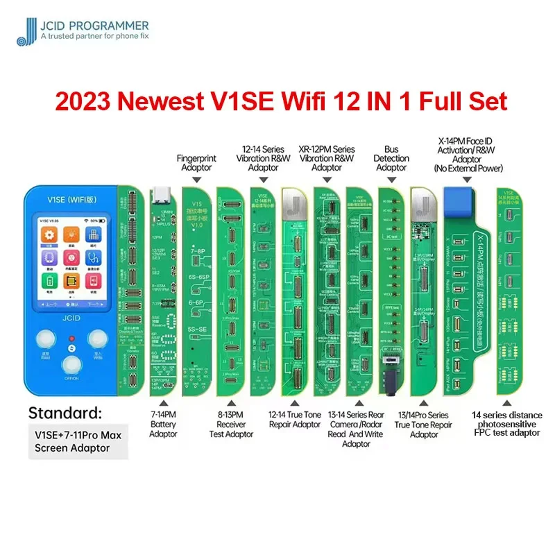 JC V1SE LCD True Tone Programmer for Phone 7 7P 8 X  11 Pro MAX 12 13 14 Battery Fingerprint SN Reader Dot Matrix for X-14ProMAX